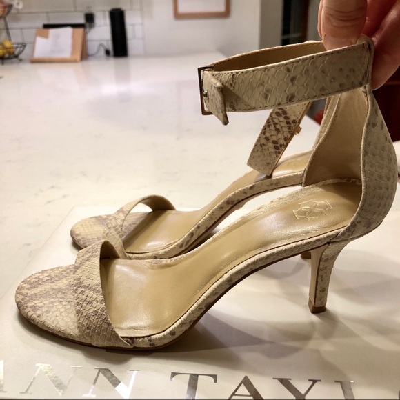 Snakeskin Ankle Strap Heels - Picture 6 of 8